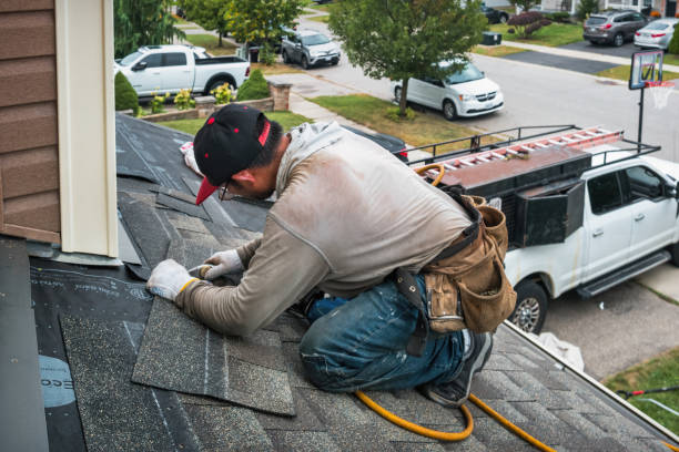 Professional Gutter Installation technician working in West Decatur, PA